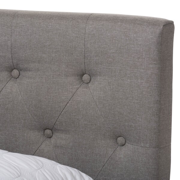 Baxton Studio Cassandra Modern Light Grey Upholstered King Size Bed - 136-7459