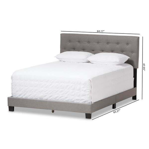 Baxton Studio Cassandra Modern Light Grey Upholstered King Size Bed - 136-7459