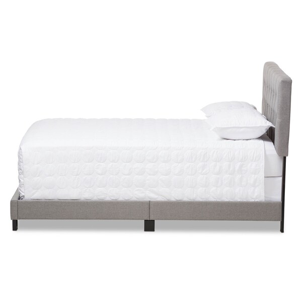Baxton Studio Cassandra Modern Light Grey Upholstered King Size Bed - 136-7459