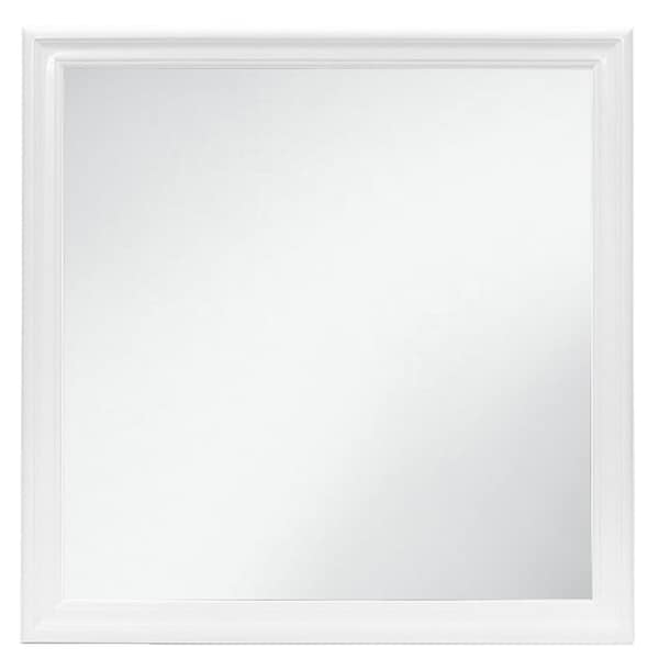 Global Furniture Usa Traditional Glam Crisp White W/ LED Charlie White Twin Bed, Dresser, Mirror And Nightstand - 5275