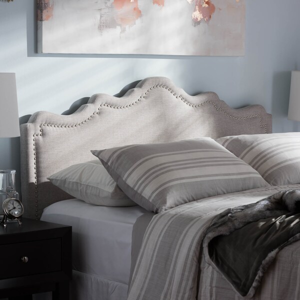 Baxton Studio Nadeen Modern Greyish Beige Queen Size Headboard - 134-7252
