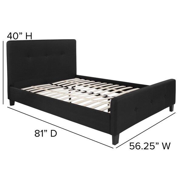 Flash Furniture Platform Bed, Tribeca, Full, Black - HG-22-GG