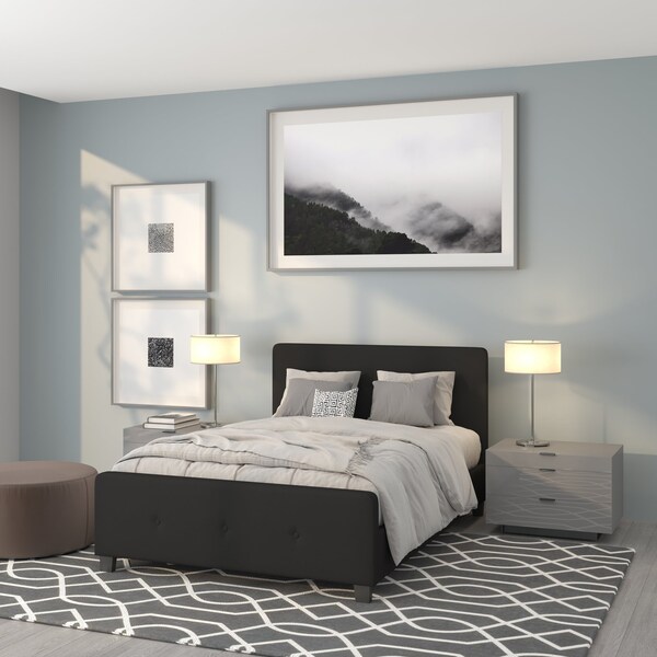 Flash Furniture Platform Bed, Tribeca, Full, Black - HG-22-GG