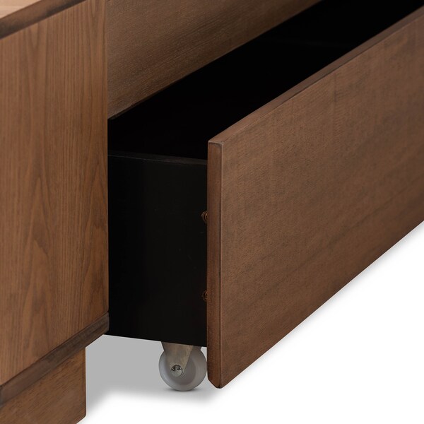 Baxton Studio Alba Modern Transitional Ash Walnut Brown Finished Wood King Size 4-Drawer Storage Bed - 175-9427-10670-ZORO
