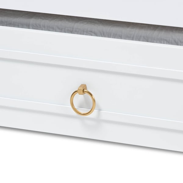 Baxton Studio Mariana White Finished Wood Twin Size Daybed with Trundle - 158-9640-9654