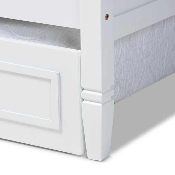 Baxton Studio Mariana White Finished Wood Twin Size Daybed with Trundle - 158-9640-9654