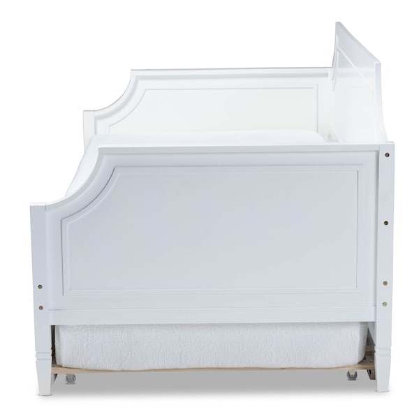 Baxton Studio Mariana White Finished Wood Twin Size Daybed with Trundle - 158-9640-9654