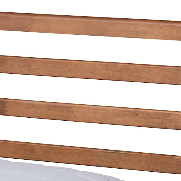 Baxton Studio Shiro Mid-Century Modern Ash Walnut Finished Wood Full Size Platform Bed - 182-11105-9407-ZORO