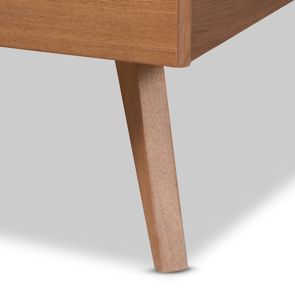 Baxton Studio Shiro Mid-Century Modern Ash Walnut Finished Wood Full Size Platform Bed - 182-11105-9407-ZORO