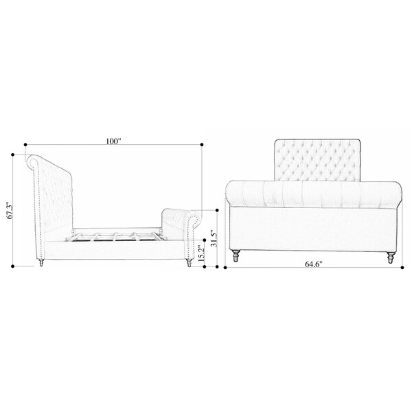 Manhattan Comfort Empire Queen Bed in Charcoal - BD001-QN-CC