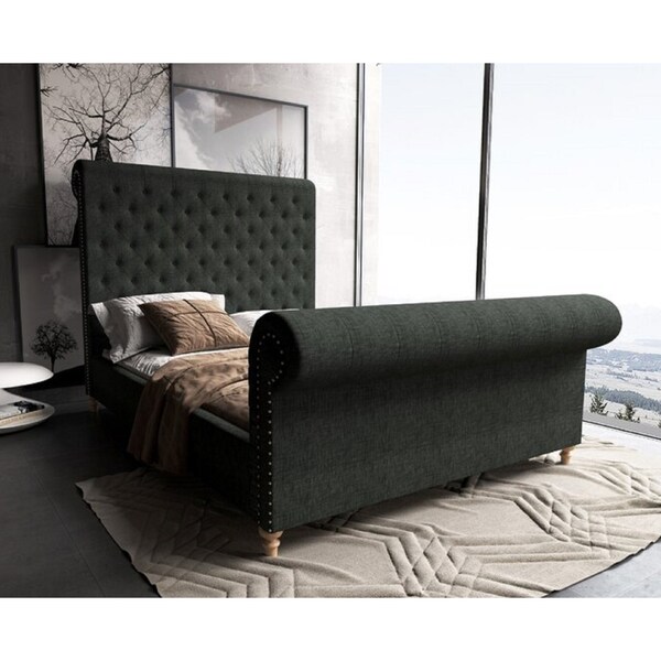 Manhattan Comfort Empire Queen Bed in Charcoal - BD001-QN-CC