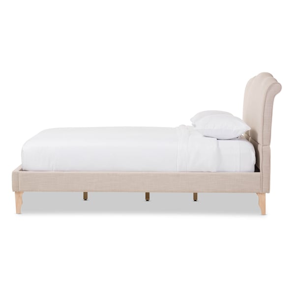 Baxton Studio Fannie Modern Style Beige Linen Queen Size Platform Bed - 125-7017