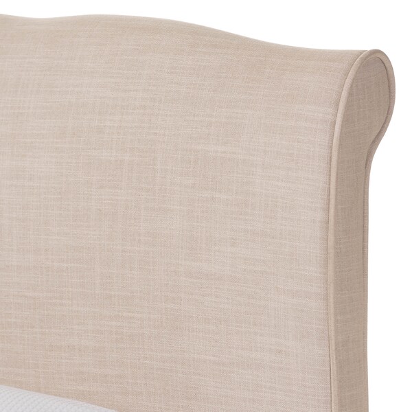 Baxton Studio Fannie Modern Style Beige Linen Queen Size Platform Bed - 125-7017