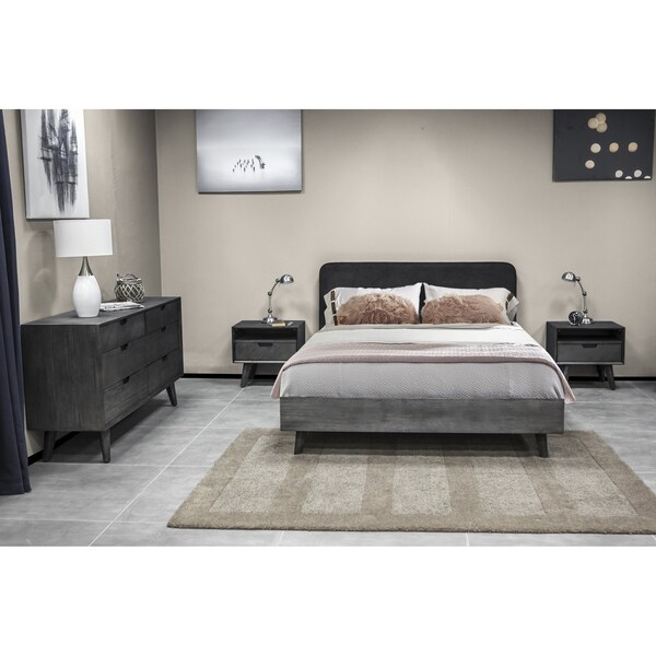 Armen Living Mohave 4 Piece Acacia Queen Bedroom Set with Dresser and Nightstands - SETMVBDQN4A