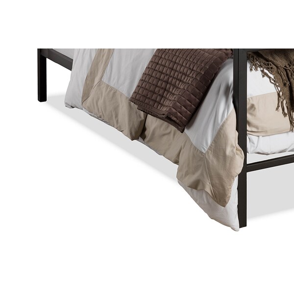 Baxton Studio Amy Vintage Industrial Black Finished Metal Queen Size Platform Bed - 119-10576
