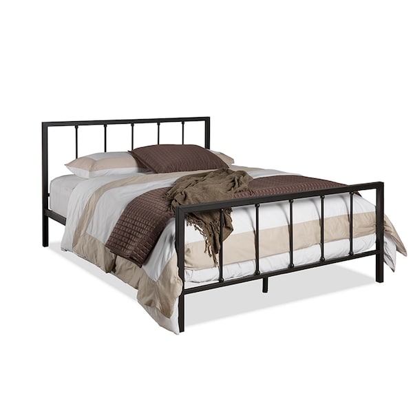 Baxton Studio Amy Vintage Industrial Black Finished Metal Queen Size Platform Bed - 119-10576