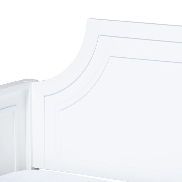 Baxton Studio Mariana Classic and Traditional White Finished Wood Full Size Daybed with Twin Size trundle - 222-12539-9654-ZORO