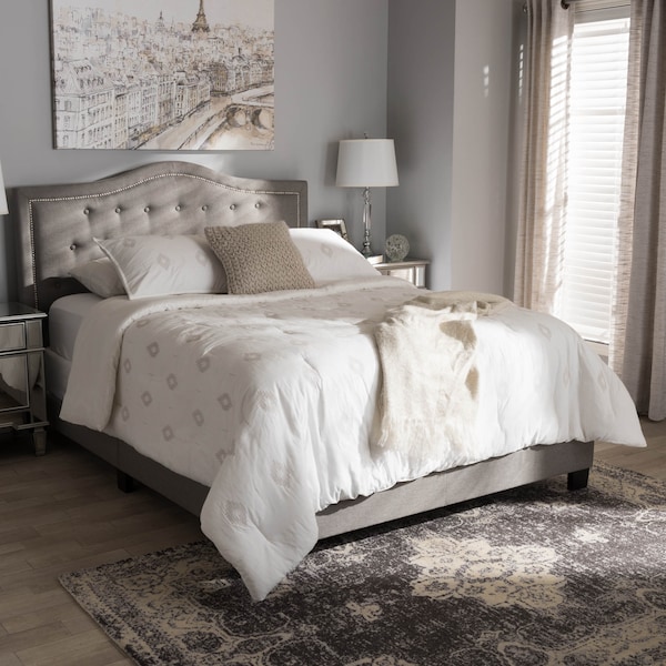 Baxton Studio Emerson Modern Light Grey Upholstered Full Size Bed - 136-7445