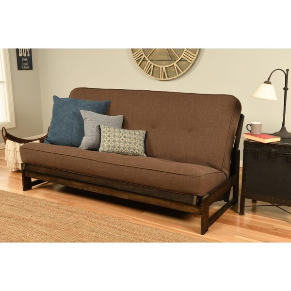 Templeton Aspen Reclaim Mocha Futon Frame with Linen Cocoa Mattress - Full Size - TE2435875
