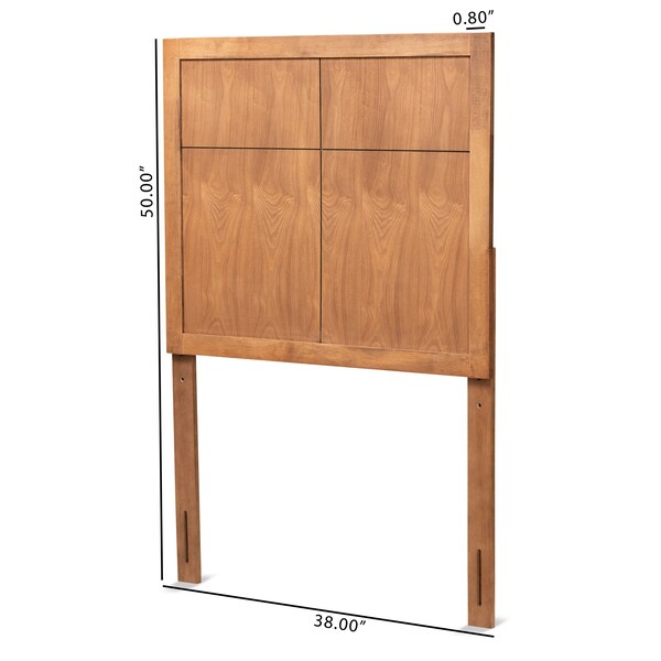 Baxton Studio Monroe Modern Transitional and Rustic Ash Walnut Finished Wood Twin Size Headboard - 181-11138-ZORO