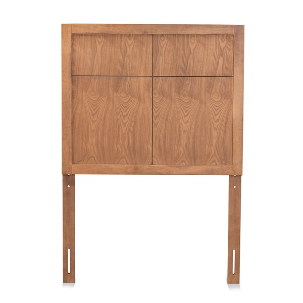 Baxton Studio Monroe Modern Transitional and Rustic Ash Walnut Finished Wood Twin Size Headboard - 181-11138-ZORO
