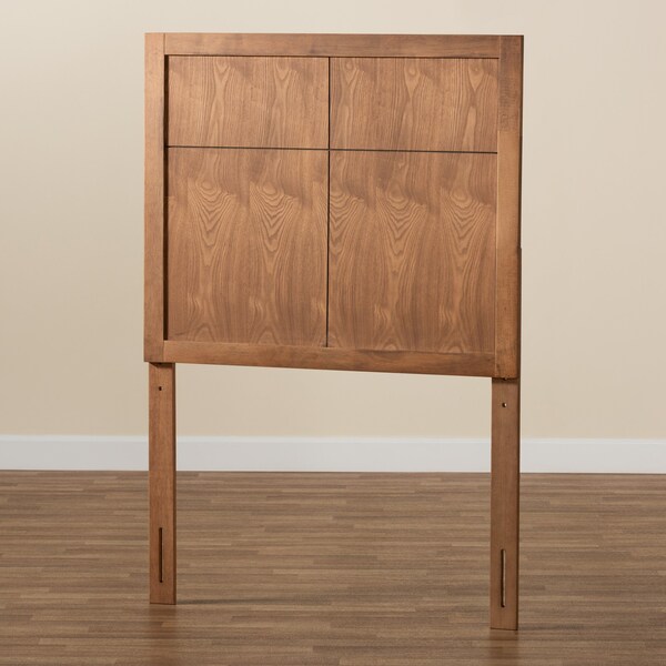 Baxton Studio Monroe Modern Transitional and Rustic Ash Walnut Finished Wood Twin Size Headboard - 181-11138-ZORO