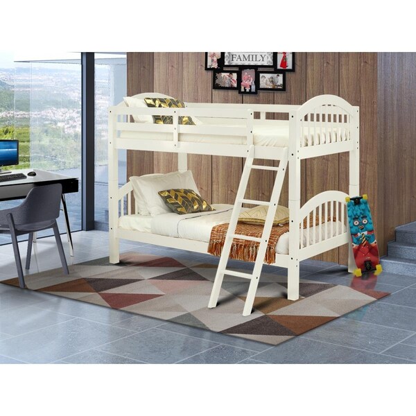 East West Furniture Verona Twin Size Bunk Bed - White - VEB-05-T