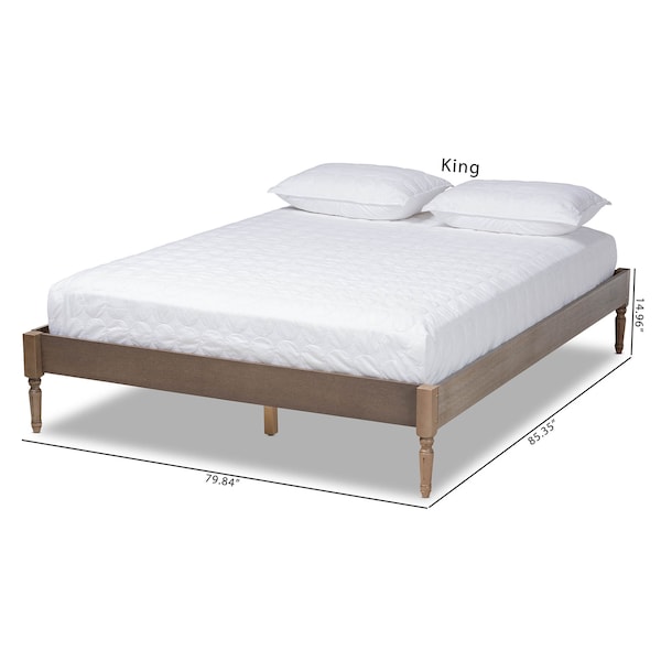 Baxton Studio Colette Weathered Grey Oak Finished Wood Full Size Platform Bed Frame - 161-10178