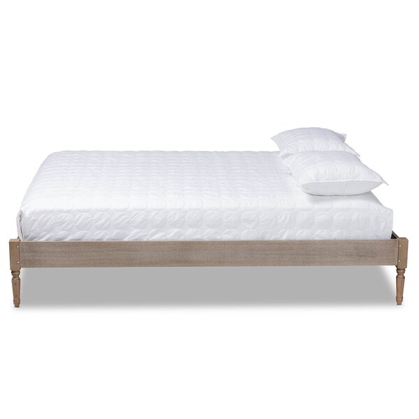 Baxton Studio Colette Weathered Grey Oak Finished Wood Full Size Platform Bed Frame - 161-10178