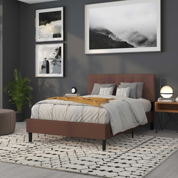 Flash Furniture Full Bedford, Headboard, Brown Fabric - HG-HB1704-F-DBR-GG