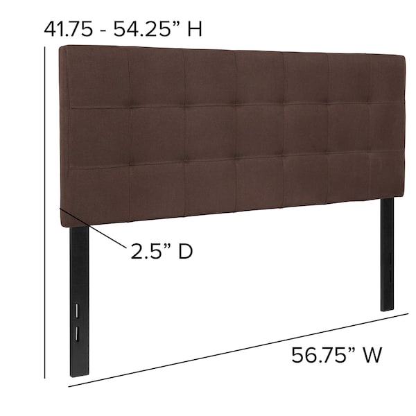 Flash Furniture Full Bedford, Headboard, Brown Fabric - HG-HB1704-F-DBR-GG