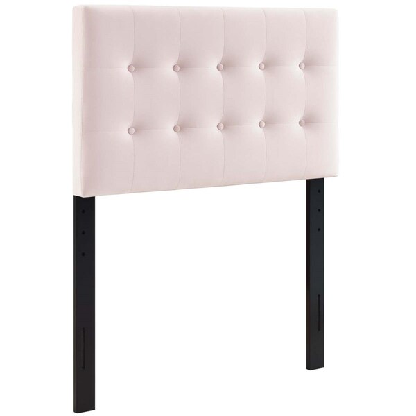 Modway Furniture Emily Twin Biscuit Tufted Performance Velvet Headboard, Pink - Twin Size - MOD-6114-PNK