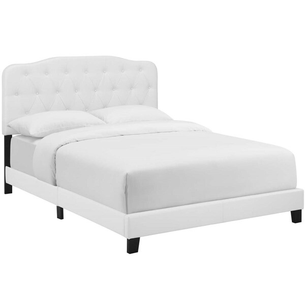 Modway Furniture Amelia Faux Leather Bed, White - Twin Size - MOD-5990-WHI