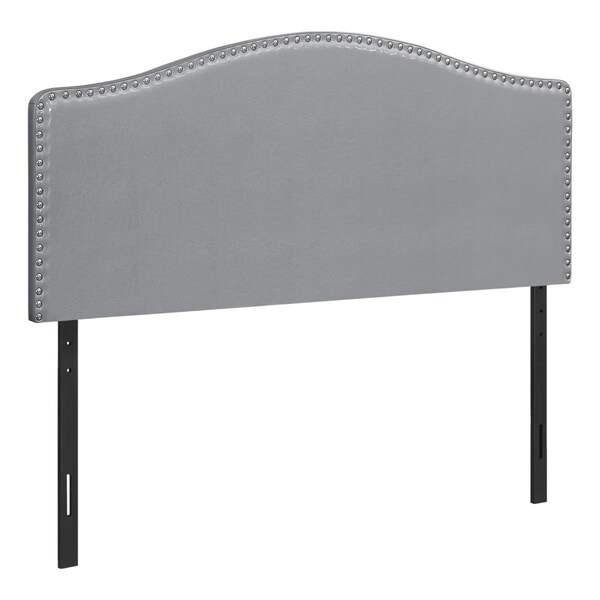 Daphnes Dinnette 63 x 3 x 50.5 in. Bed - Grey Leather-Look Headboard Only - Queen Size - DA2618254