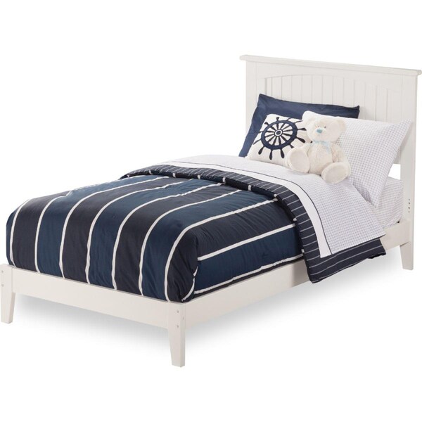 Atlantic Furniture Nantucket with Open Foot Rail, White - Twin - AR8221002