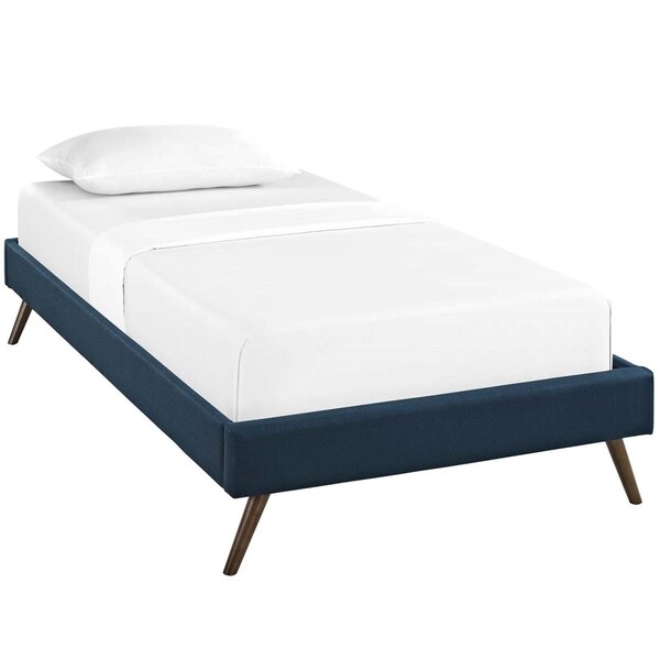 Modway Furniture Loryn Twin Fabric Bed Frame with Round Splayed Legs - Azure, 13 x 42.5 x 80.5 in. - MOD-5887-AZU