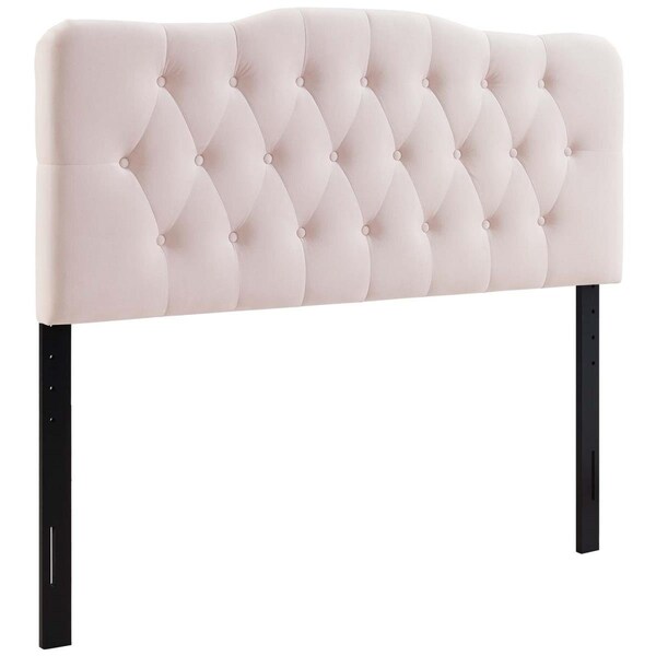 Modway Furniture Annabel Diamond Tufted Performance Velvet Headboard, Pink - Queen Size - MOD-6129-PNK