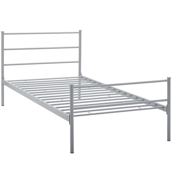 Modway Furniture 34.5 x 41.5 in. Alina Twin Platform Bed Frame - Gray - MOD-5551-GRY-SET