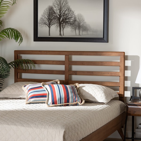 Baxton Studio Akemi Modern and Contemporary Ash Walnut Finished Wood Full Size Headboard - 182-11105-ZORO