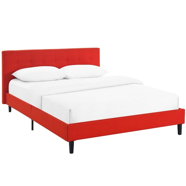 Modway Furniture Linnea Full Size Bed, Atomic Red - MOD-5424-ATO
