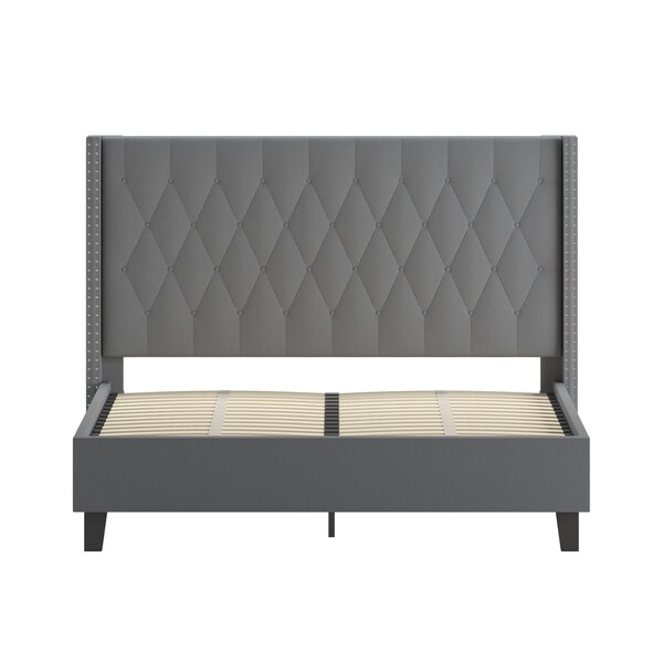 Flash Furniture Platform Bed, Riverdale, Queen, Dark Gray - HG-47-GG