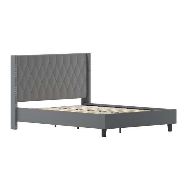 Flash Furniture Platform Bed, Riverdale, Queen, Dark Gray - HG-47-GG