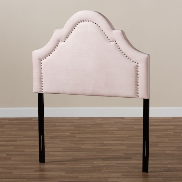 Baxton Studio Rita Light Pink Velvet Upholstered Twin Size Headboard - 155-9331