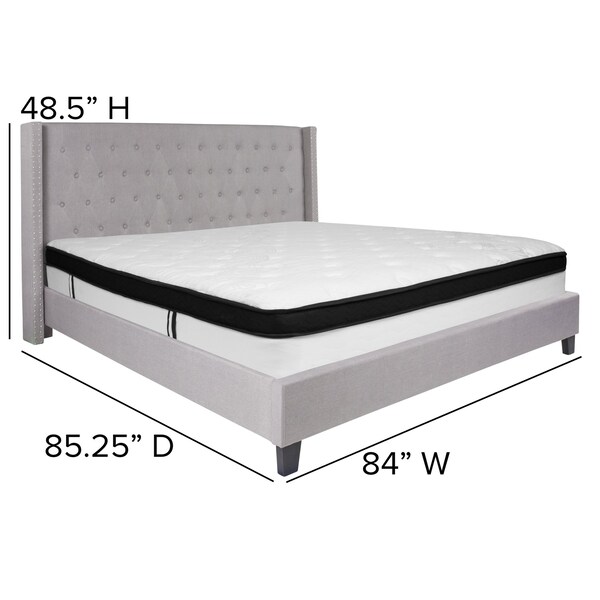 Flash Furniture King Platform Bed Set, Gray - HG-BMF-44-GG