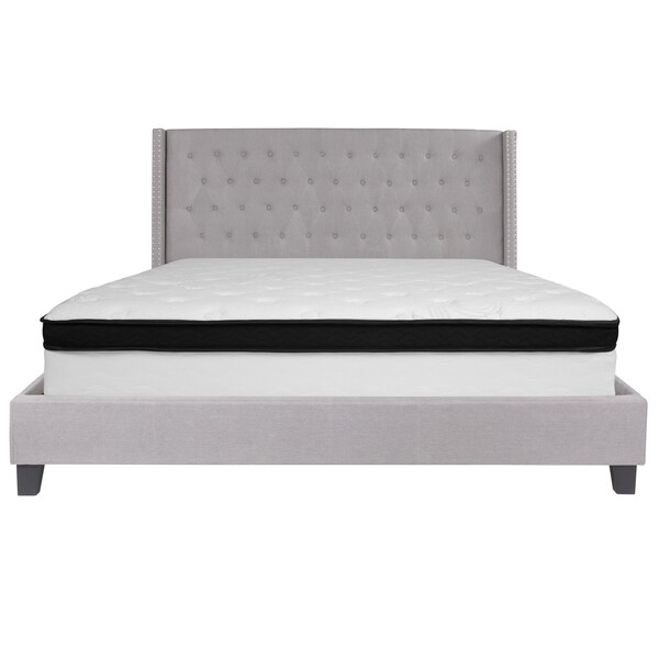 Flash Furniture King Platform Bed Set, Gray - HG-BMF-44-GG