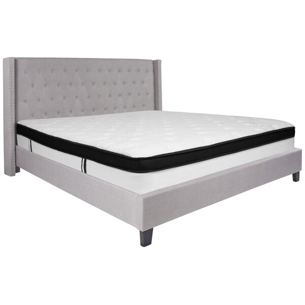 Flash Furniture King Platform Bed Set, Gray - HG-BMF-44-GG