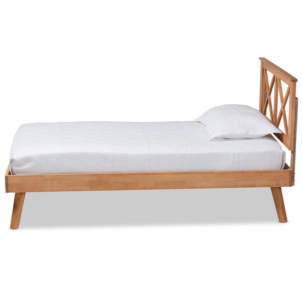 Baxton Studio Galvin Modern and Contemporary Brown Finished Wood Twin Size Platform Bed - 179-11245-ZORO