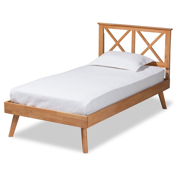 Baxton Studio Galvin Modern and Contemporary Brown Finished Wood Twin Size Platform Bed - 179-11245-ZORO