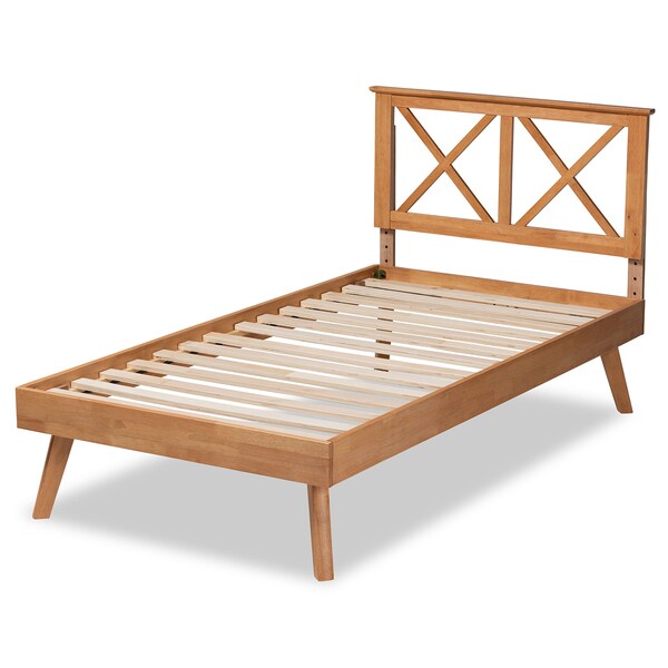 Baxton Studio Galvin Modern and Contemporary Brown Finished Wood Twin Size Platform Bed - 179-11245-ZORO