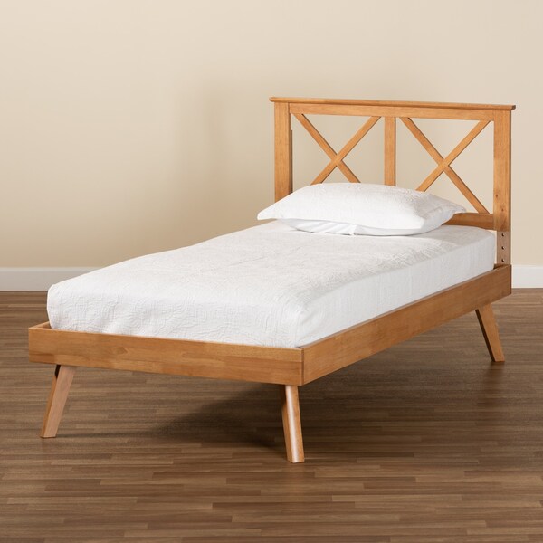 Baxton Studio Galvin Modern and Contemporary Brown Finished Wood Twin Size Platform Bed - 179-11245-ZORO
